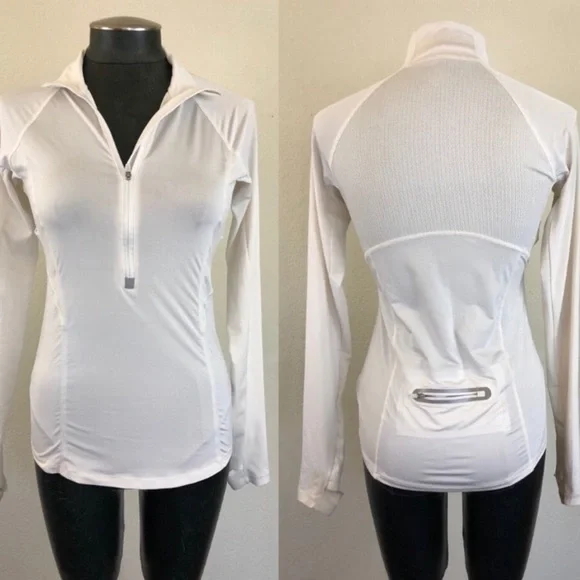 Athleta Forerunner Half Zip White Sweatshirt G. - Picture 2 of 14